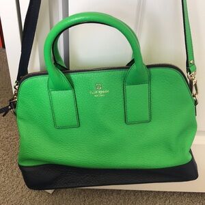 Kate Spade Green and Black Leather Handbag